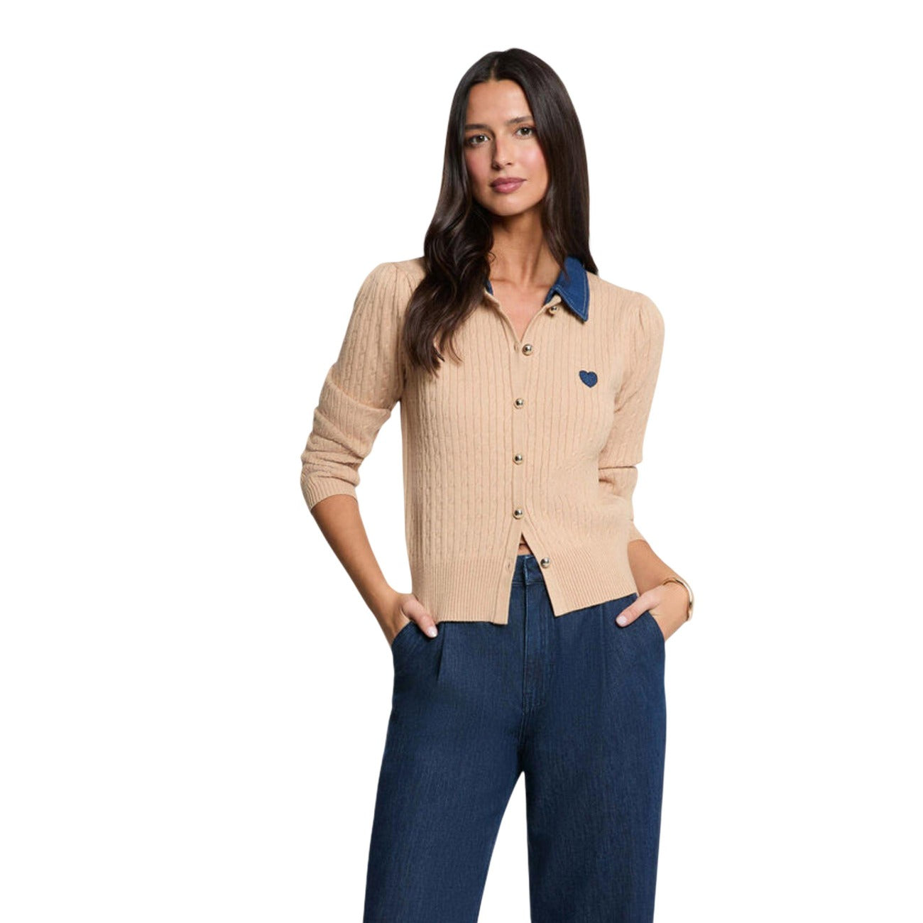 Maglione donna con colletto a revers Morgan De Toi 262-MROSALA. Maglia sottile aderente a maniche lunghe in poliestere e viscosa con bottoni frontali.