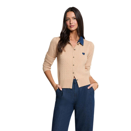 Maglione donna con colletto a revers Morgan De Toi 262-MROSALA. Maglia sottile aderente a maniche lunghe in poliestere e viscosa con bottoni frontali.