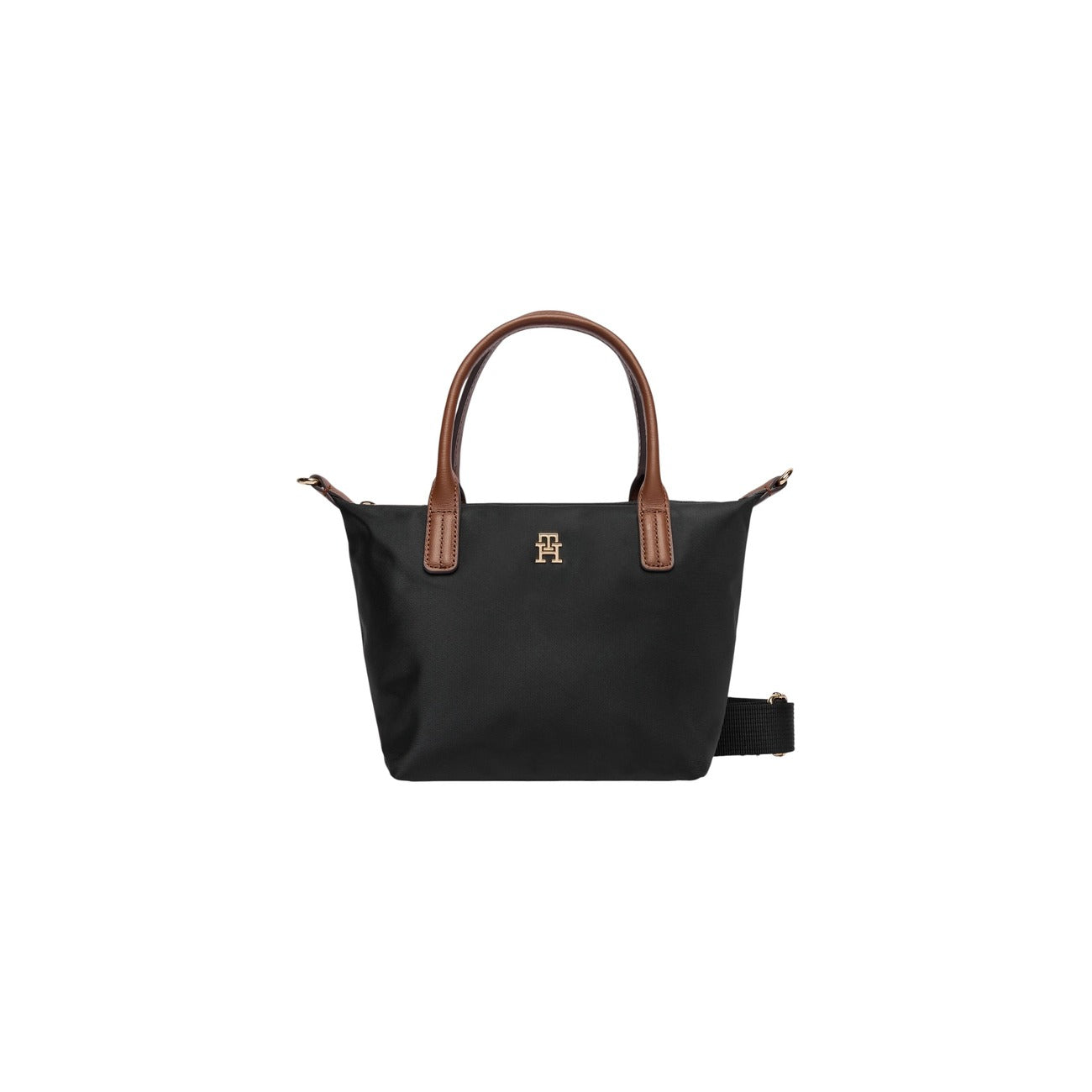 Tommy Hilfiger Borsa Donna Nera a Mano con Tracolla Cerniera - Borsa Poliammide Tasca Interna 21x19x14cm