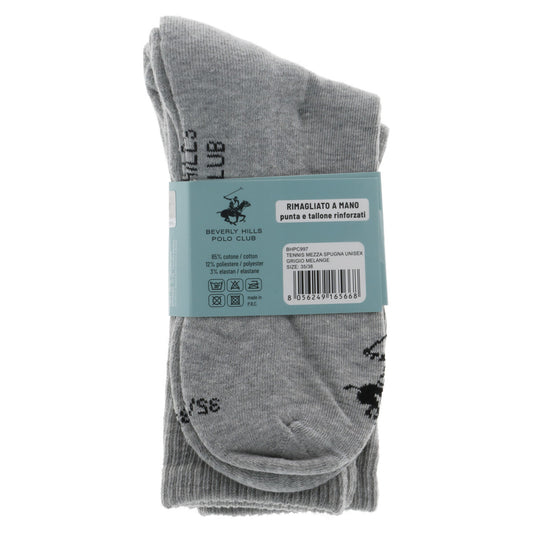 Beverly Hills Polo Club Calze Uomo Grigio Cotone 85% Poliestere 12% Elastan 3% Tutte le Stagioni BHPC997