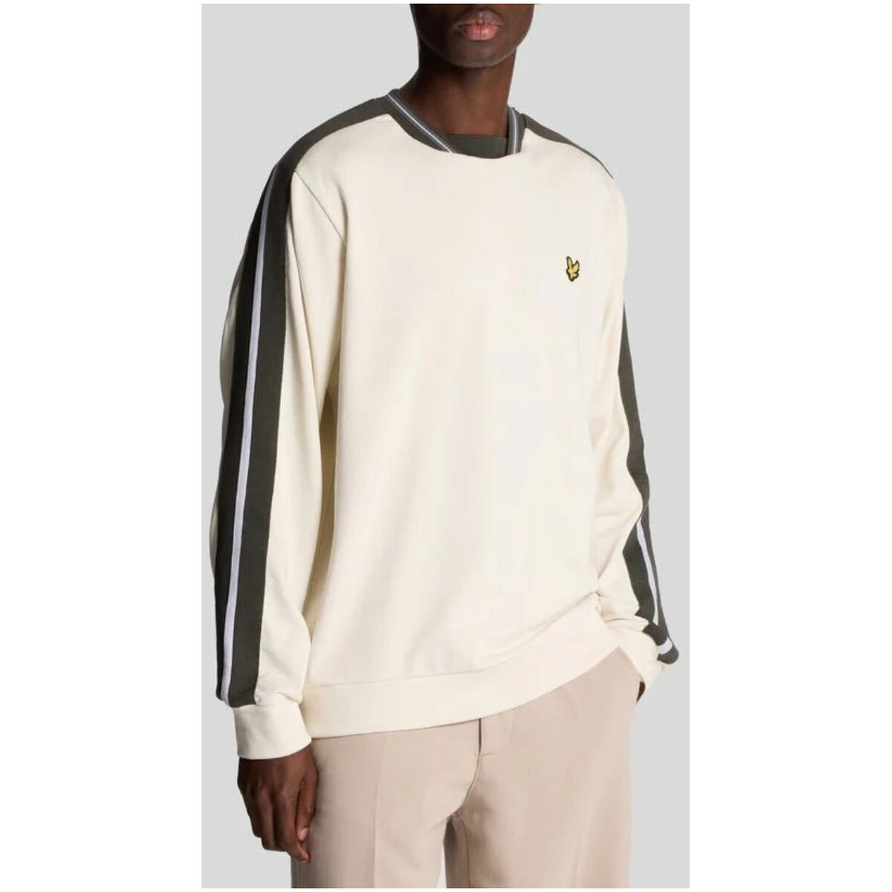 Lyle & Scott Felpa Uomo Grigia con Maniche Lunghe Scollo Tondo in Cotone 100% Autunno/Inverno ML2269V
