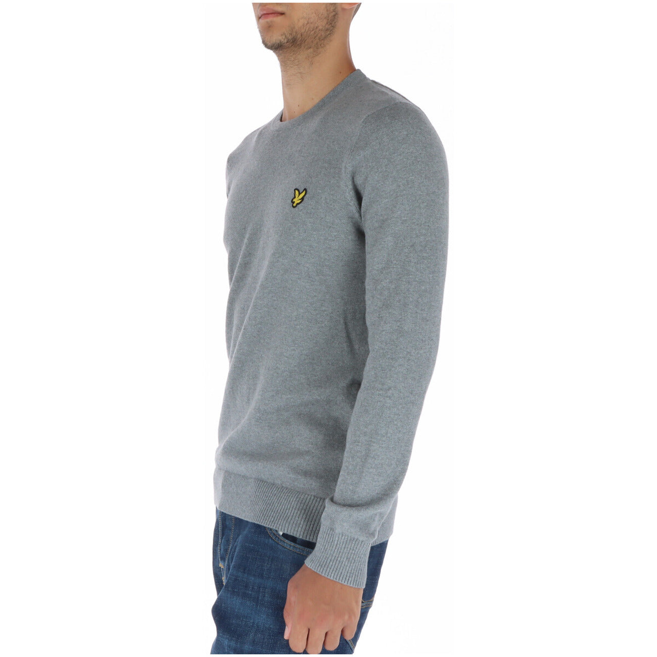 Lyle & Scott Maglia Uomo Grigio Stampa Manica Lunga Cotone Lana Autunno Inverno WH7_22170136_GRIGIO