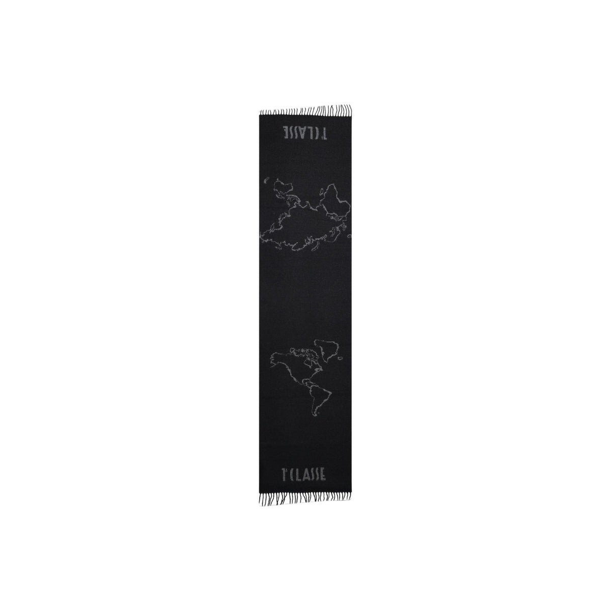 Sciarpa nero donna Alviero Martini Prima Classe – Sciarpa lana e cotone con frange Geo Filetto 26IK1S60618030027.