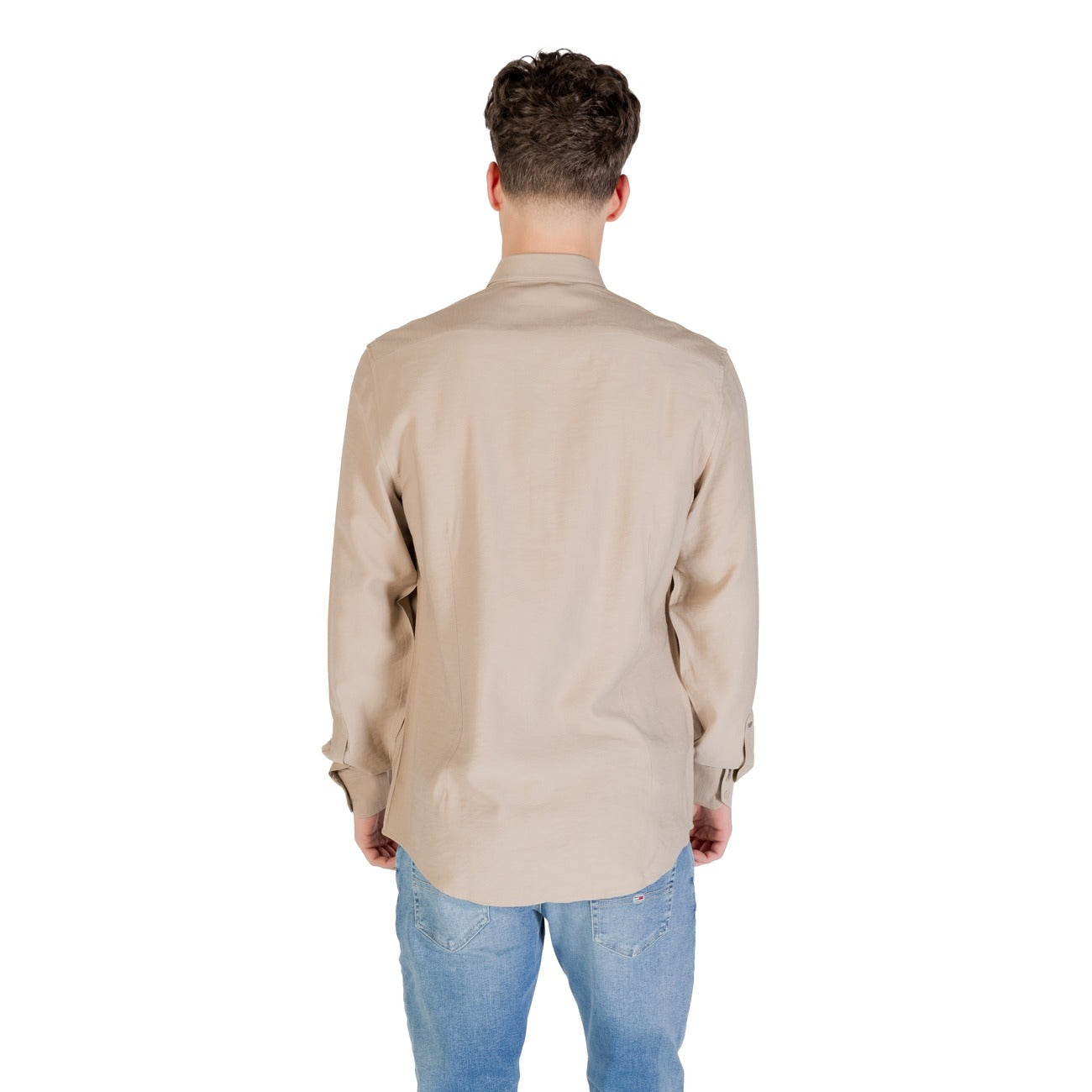 Antony Morato Camicia Uomo Beige Manica Lunga Bottoni Scollo Tondo Colletto Classico 84% Viscosa 16% Poliammide Primavera/Estate MMSL00752-FA400082