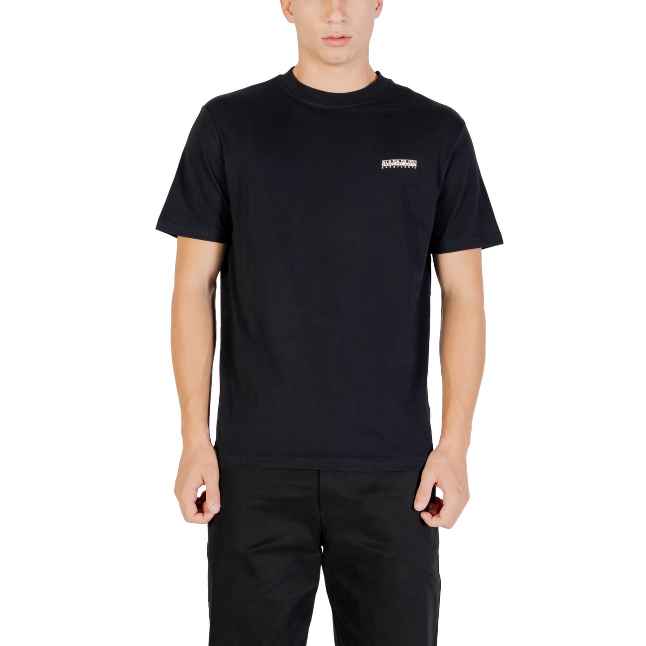 Napapijri T-Shirt Uomo Nera Manica Corta Scollo Tondo 100% Cotone Autunno/Inverno NP0A88TR