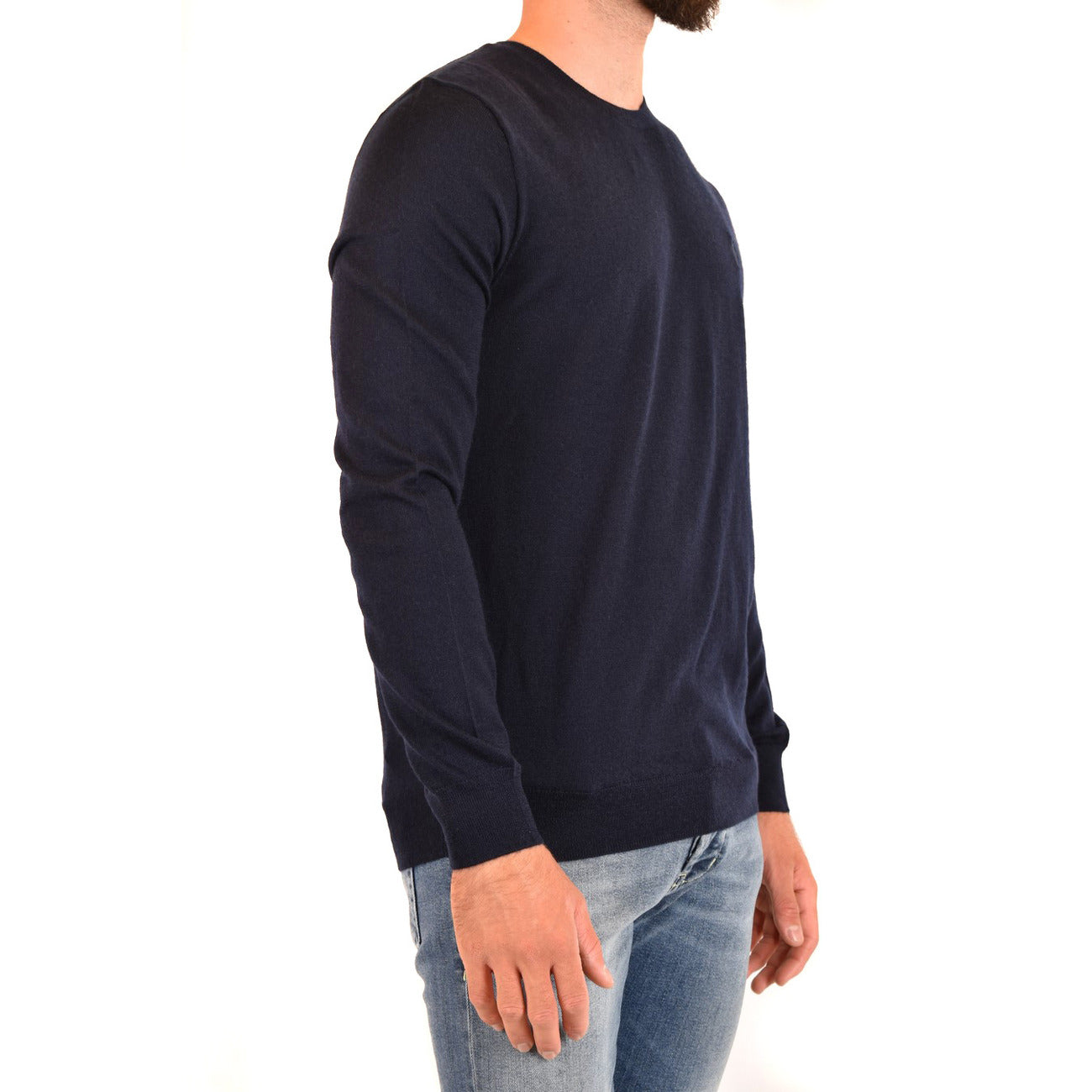 Polo Ralph Lauren Maglia Uomo Blu Scollo Tondo Manica Lunga Autunno Inverno V_31781
