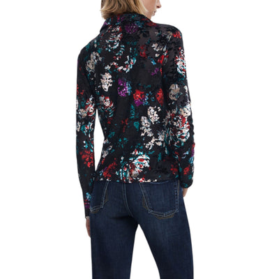 Desigual Camicia Donna Nera Floreale - Camicia Manica Lunga con Bottoni Fantasia Fiori