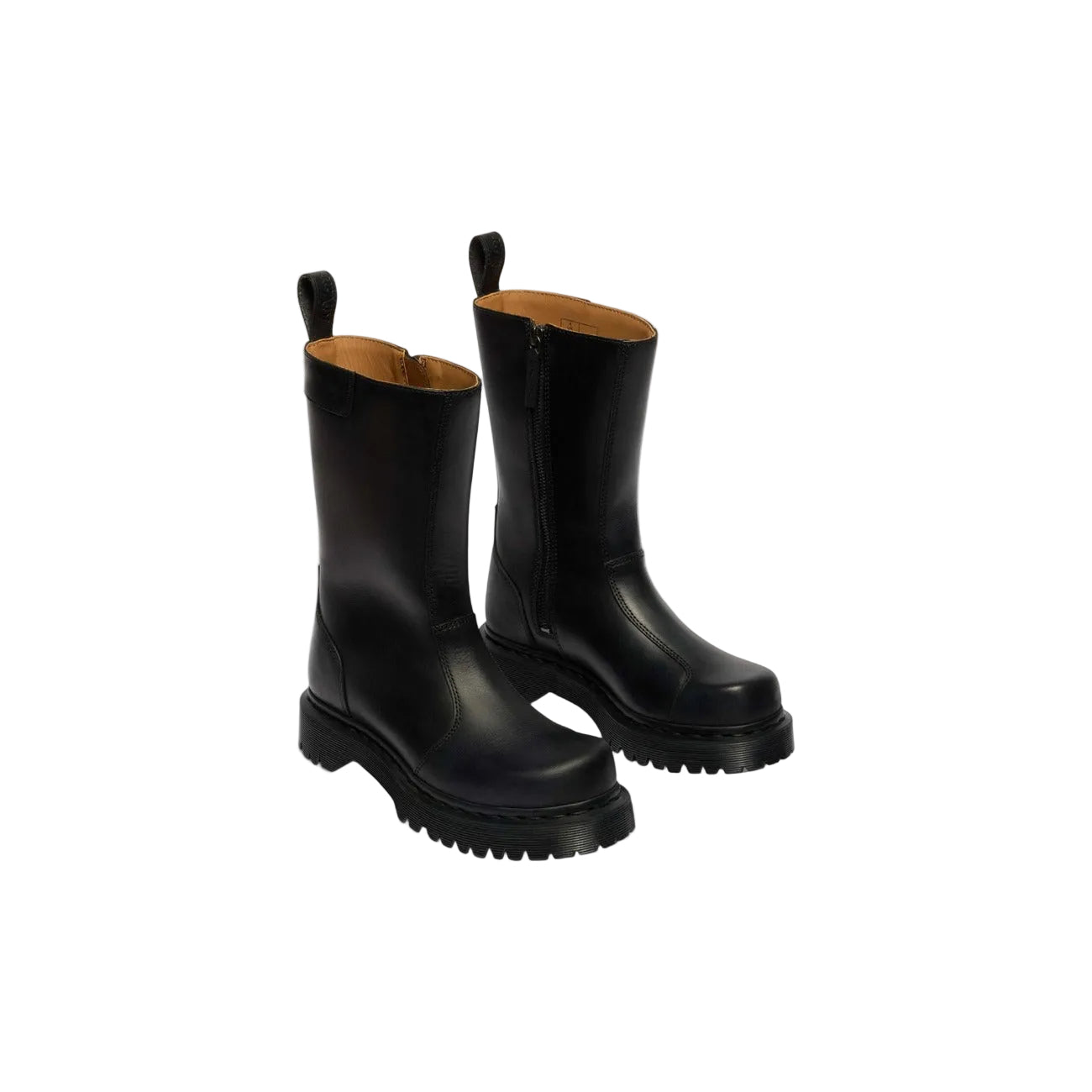 Stivali Dr. Martens REJENA BLACK OLD HARNESS donna neri con cerniera 100% pelle - vista laterale
