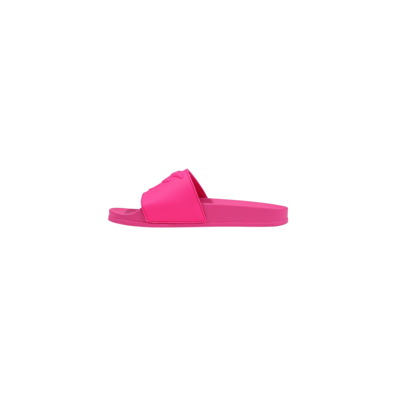 Slide Pinko DILLY 01; 100% PVC. Logo Love Birds in rilievo, fascia ampia, suola sagomata. Ciabatte donna resistenti e facili da pulire per la PE26. Colore fucsia 