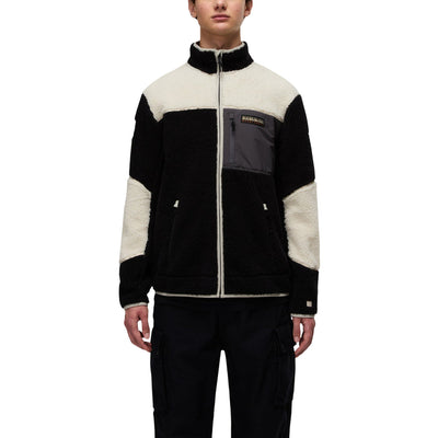 Napapijri Felpa con Zip Uomo Beige Maniche Lunghe Scollo Alto Tasche Anteriori - Felpa Poliestere