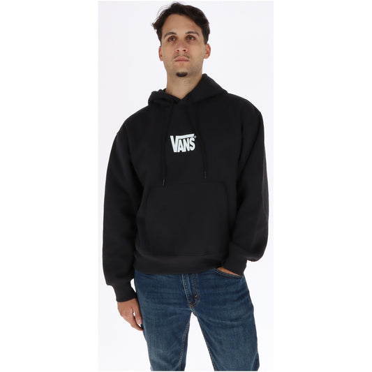 Felpa uomo Vans nera con cappuccio – Felpa relaxed fit con tasca a marsupio e logo Vans VN00105NY281.