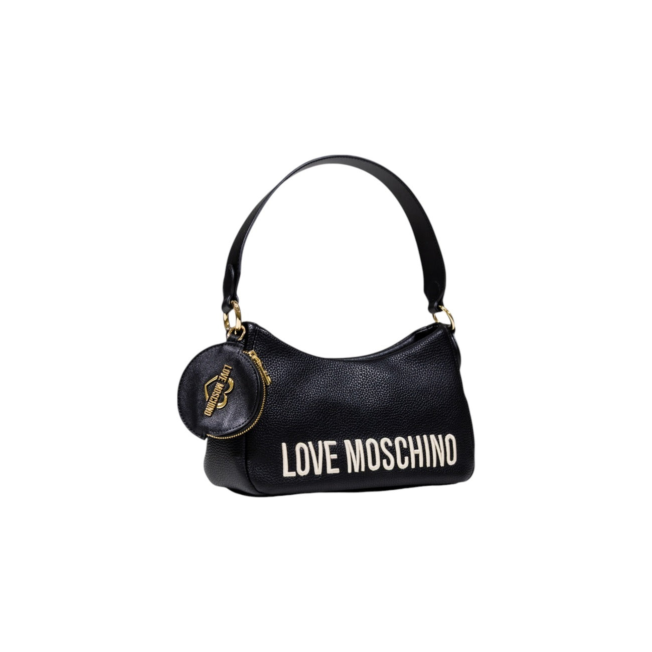 Love Moschino Women's Black Bag with Print - Handbag with Zipper Pocket 25x14x8cm
