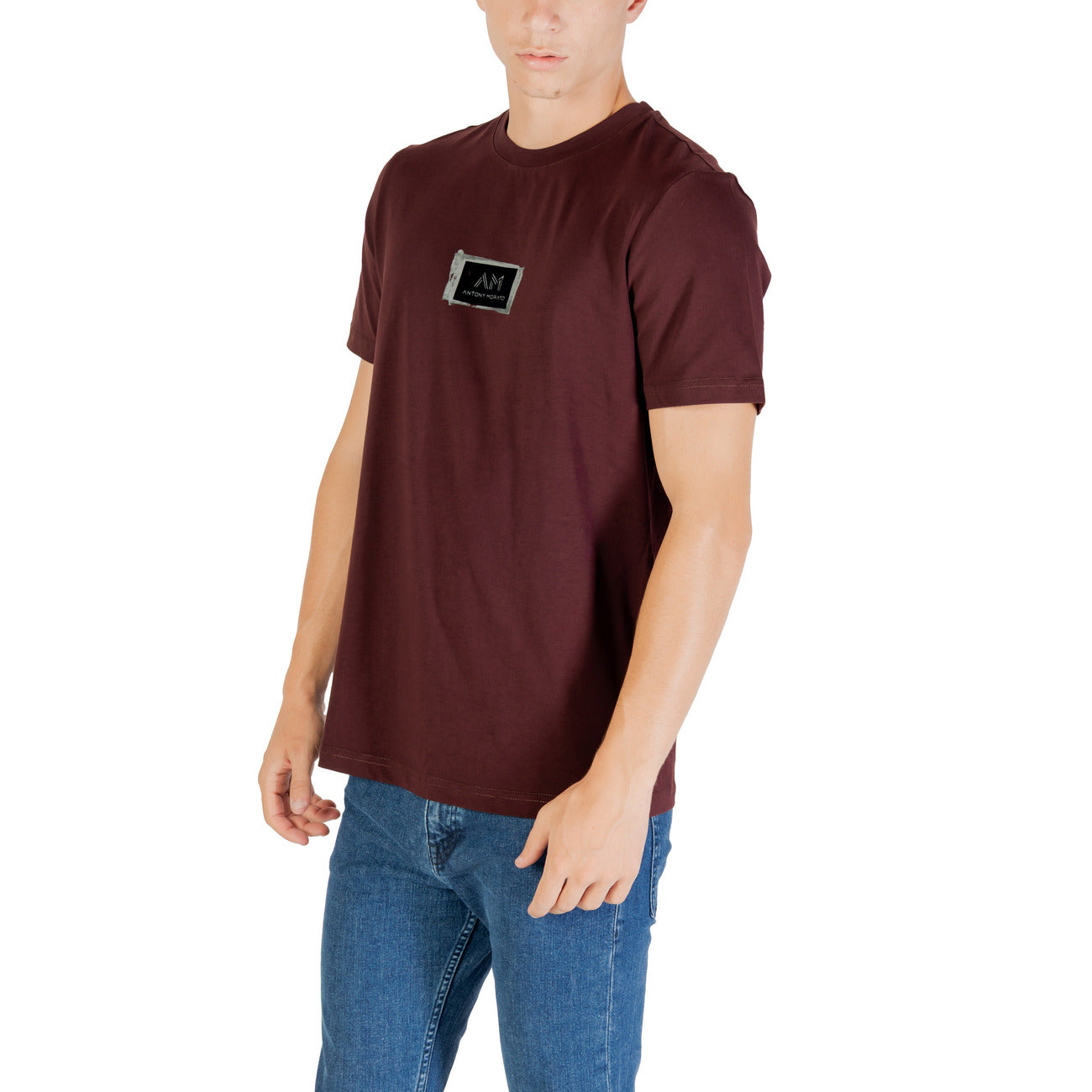 Antony Morato T-Shirt Uomo Bordeaux Stampa Manica Corta Scollo Tondo 100% Cotone Primavera/Estate MMKS02575-FA100240