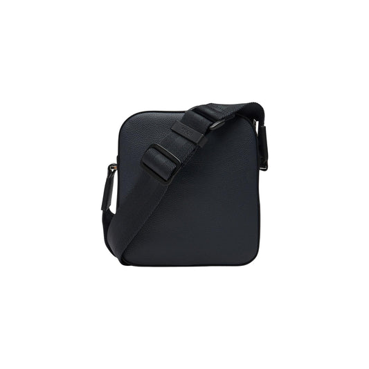 Borsa a tracolla uomo Boss blu Ray_NS zip 50536475. Tracolla reporter da uomo blu in poliuretano riciclato con logo Boss, tasca frontale e chiusura con zip, borsello da uomo casual e lavoro 4 stagioni.