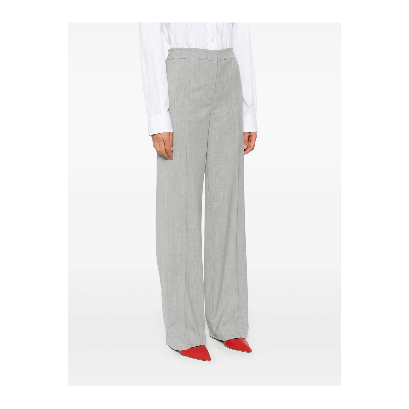 Twinset Pantaloni Donna Grigio Zip e Bottone 58% Poliestere 21% Lana 17% Viscosa 4% Elastan Autunno/Inverno B_44739