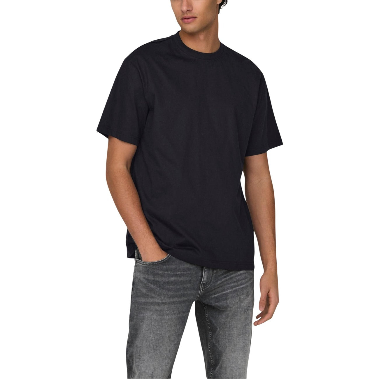 Only & Sons T-Shirt Uomo Bordeaux Maniche Corte Scollo Tondo Cotone Organico 100% Autunno Inverno 22022532
