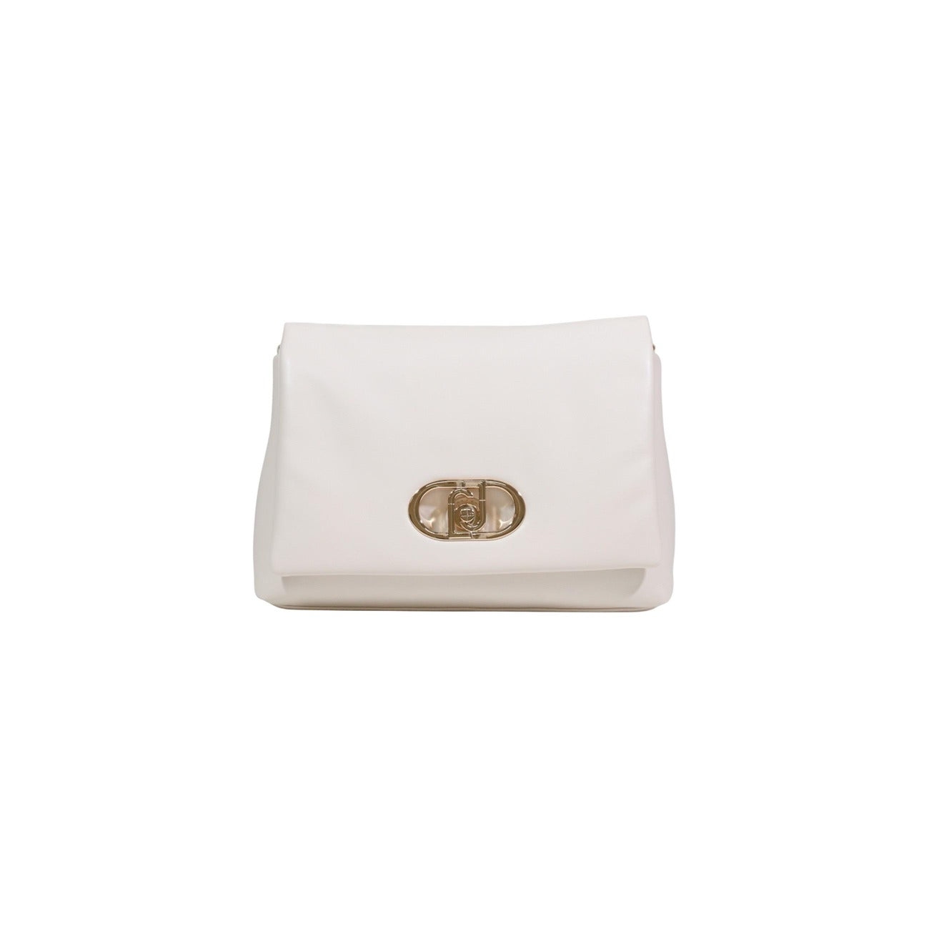Borsa Liu Jo panna; Effetto Nappa. Manico a catena, tracolla removibile, chiusura con bottone magnetico. Dimensioni 32x22x12 cm. Linea ecosostenibile Liu Jo Better. Accessorio sofisticato per la stagione Primavera/Estate. Vista frontale 