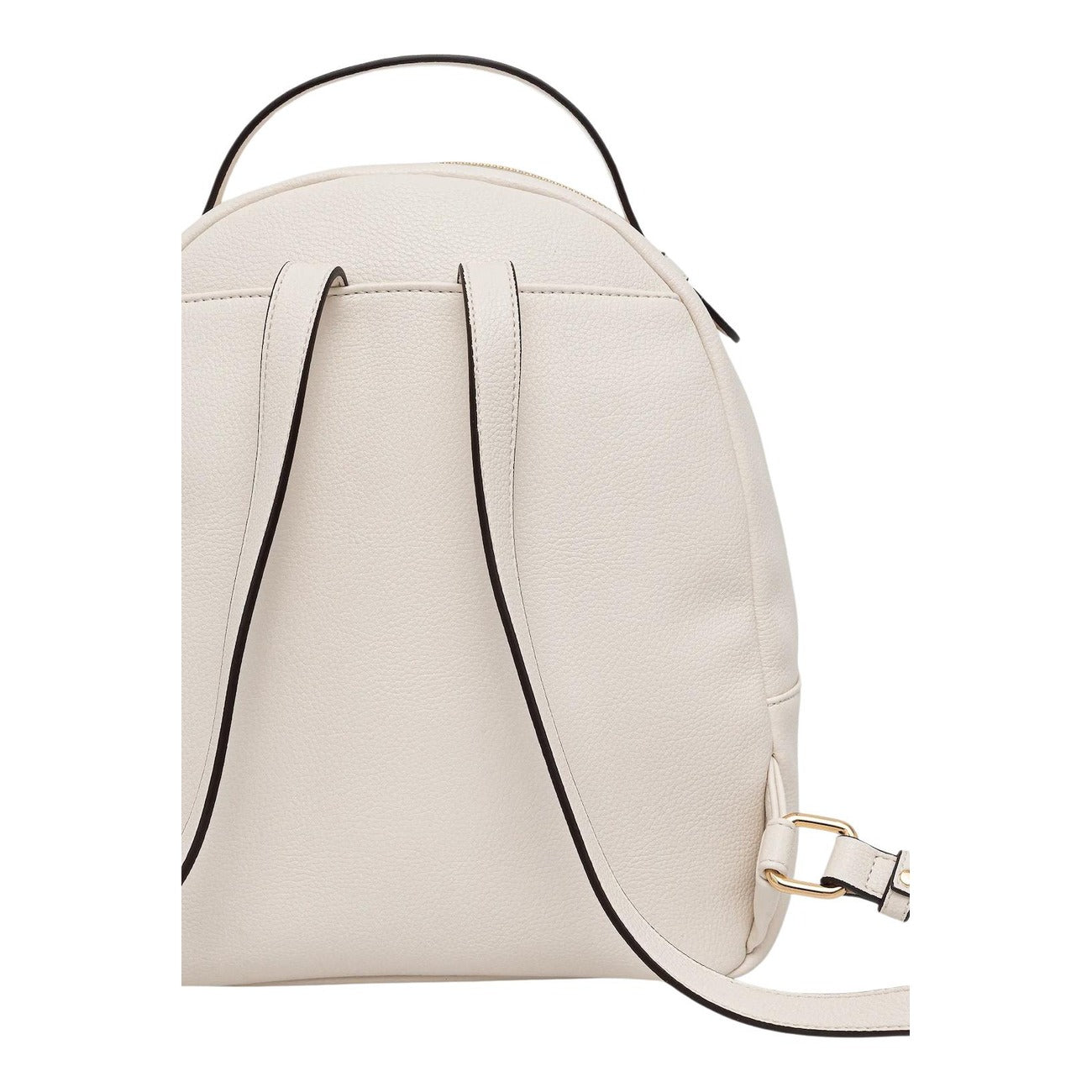 Zaino donna Liu Jo ECS M; 100% Poliuretano panna. Tasca esterna con zip, logo metallico, spallacci regolabili. Zaino compatto ed elegante, stile casual-chic 4 stagioni. Vista posteriore 