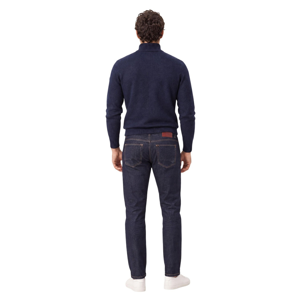 Maglione uomo Gianni Lupo blu – Maglia collo alto con bottoni in misto lana GL35078-F26.