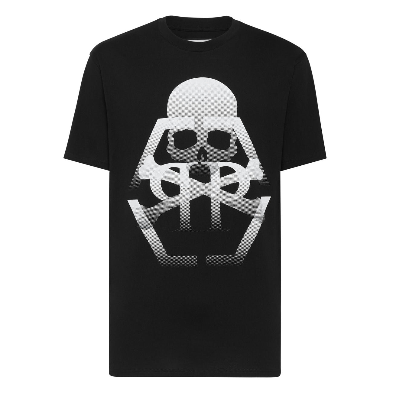 Philipp Plein T-Shirt Uomo Nera Stampa Manica Corta Scollo Tondo 100% Cotone Primavera/Estate EBO_2062