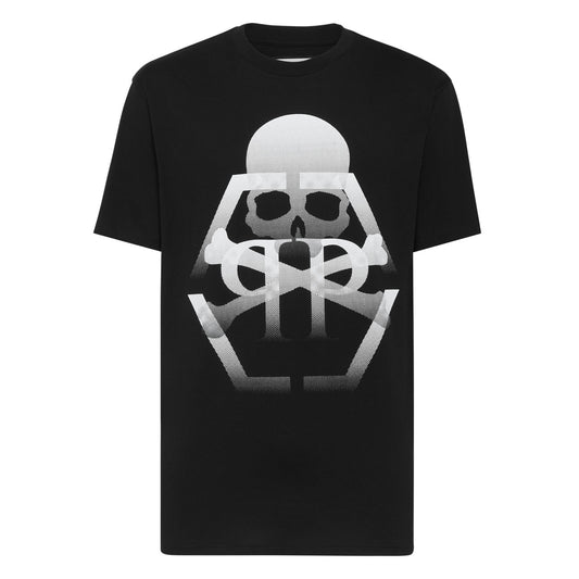 Philipp Plein T-Shirt Uomo Nera Stampa Manica Corta Scollo Tondo 100% Cotone Primavera/Estate EBO_2062