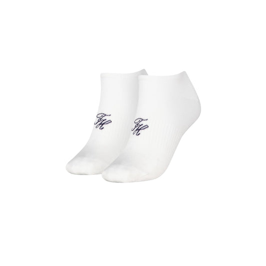 Pack 2 Paia Calzine Sneaker CK Jeans Refined; Bianco. 76% Cotone, 23% Poliammide, 1% Elastam. Monogramma ricamato, taglio basso, vestibilità stretch e traspirante. Frontale 