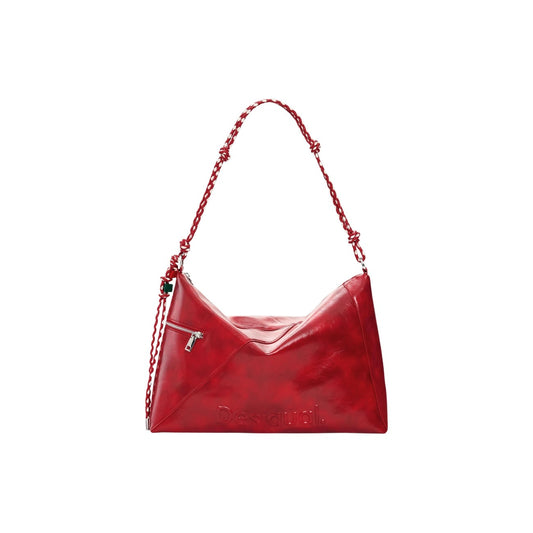 borsa a spalla Desigual BAG_HALF LOGO LEIRIA 2.0 rossa Vista frontale 