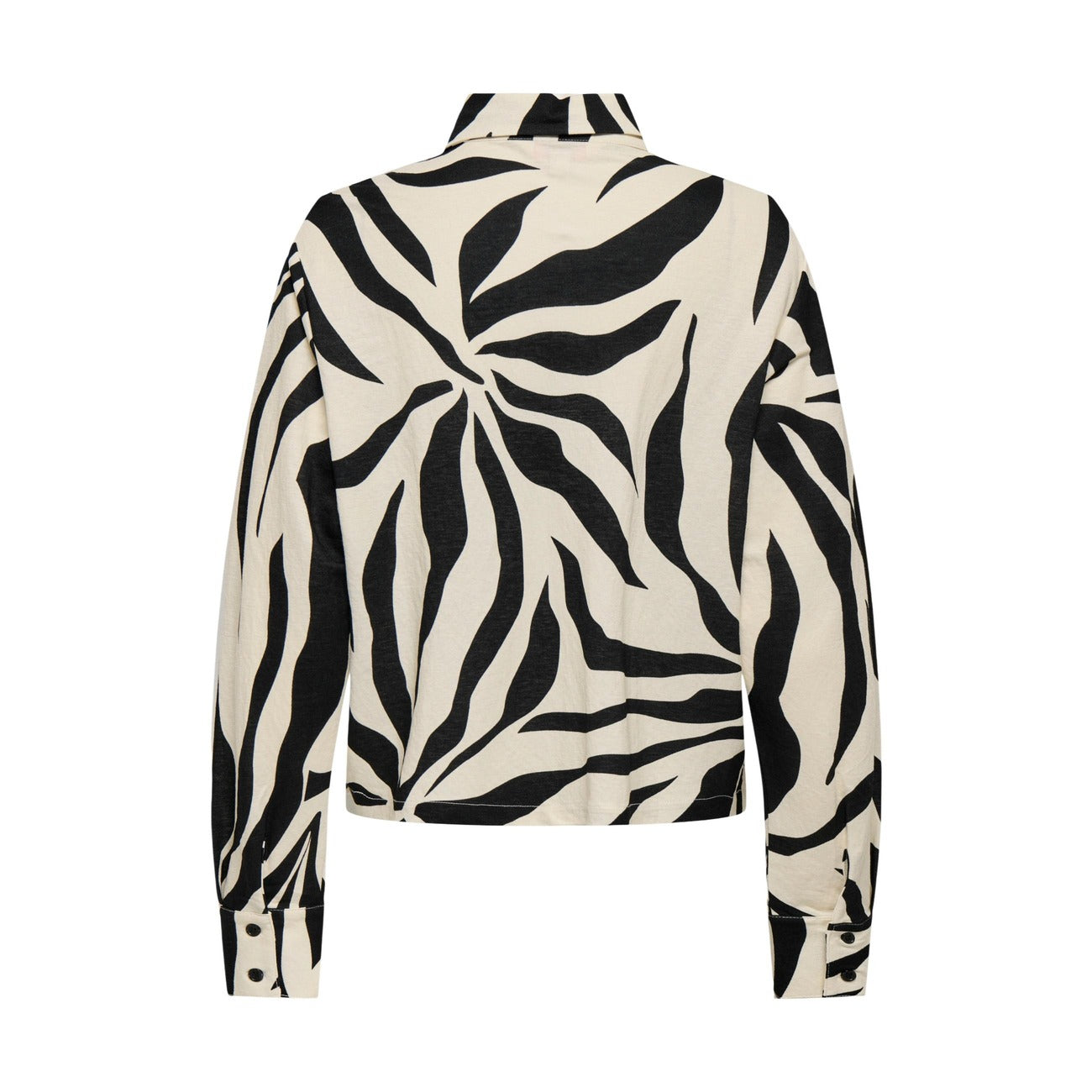 Camicia animalier Only Onlsakura a maniche lunghe, vestibilità regolare in misto nylon resistente con bottoni frontali. Vista posteriore 