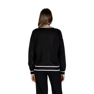 Liu Jo Maglia Donna Nera Maniche Lunghe Scollo Tondo - Maglia Viscosa Poliammide Seta