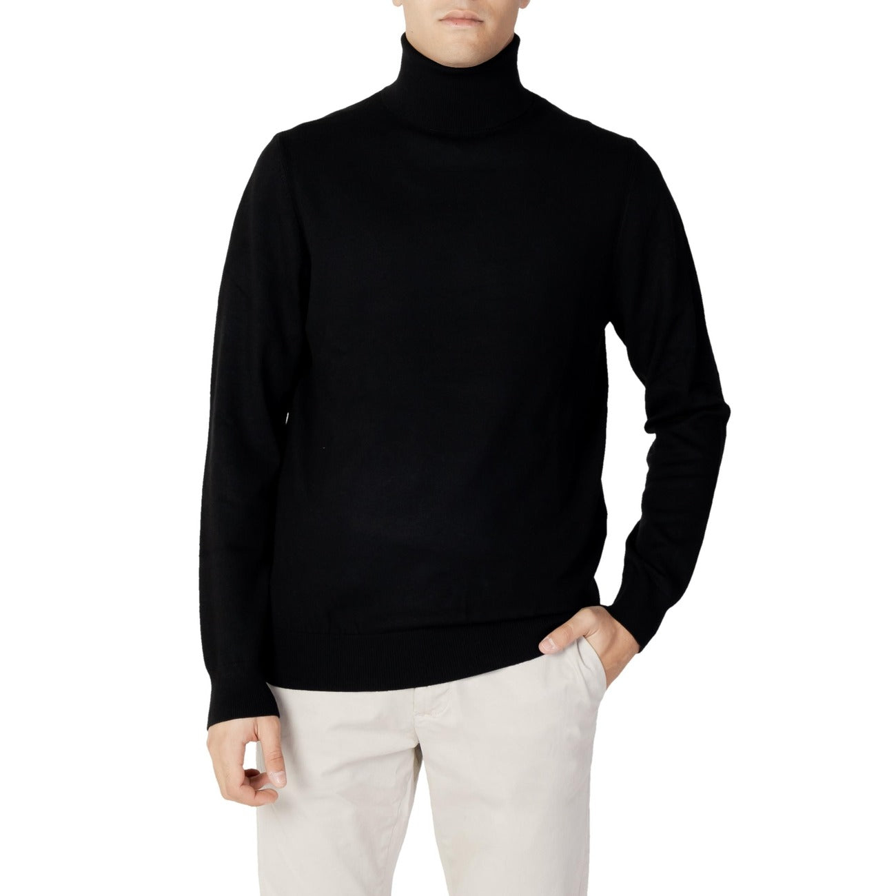 Diktat Maglia Uomo Blu Collo Alto Manica Lunga Cashmere Autunno Inverno DK37003
