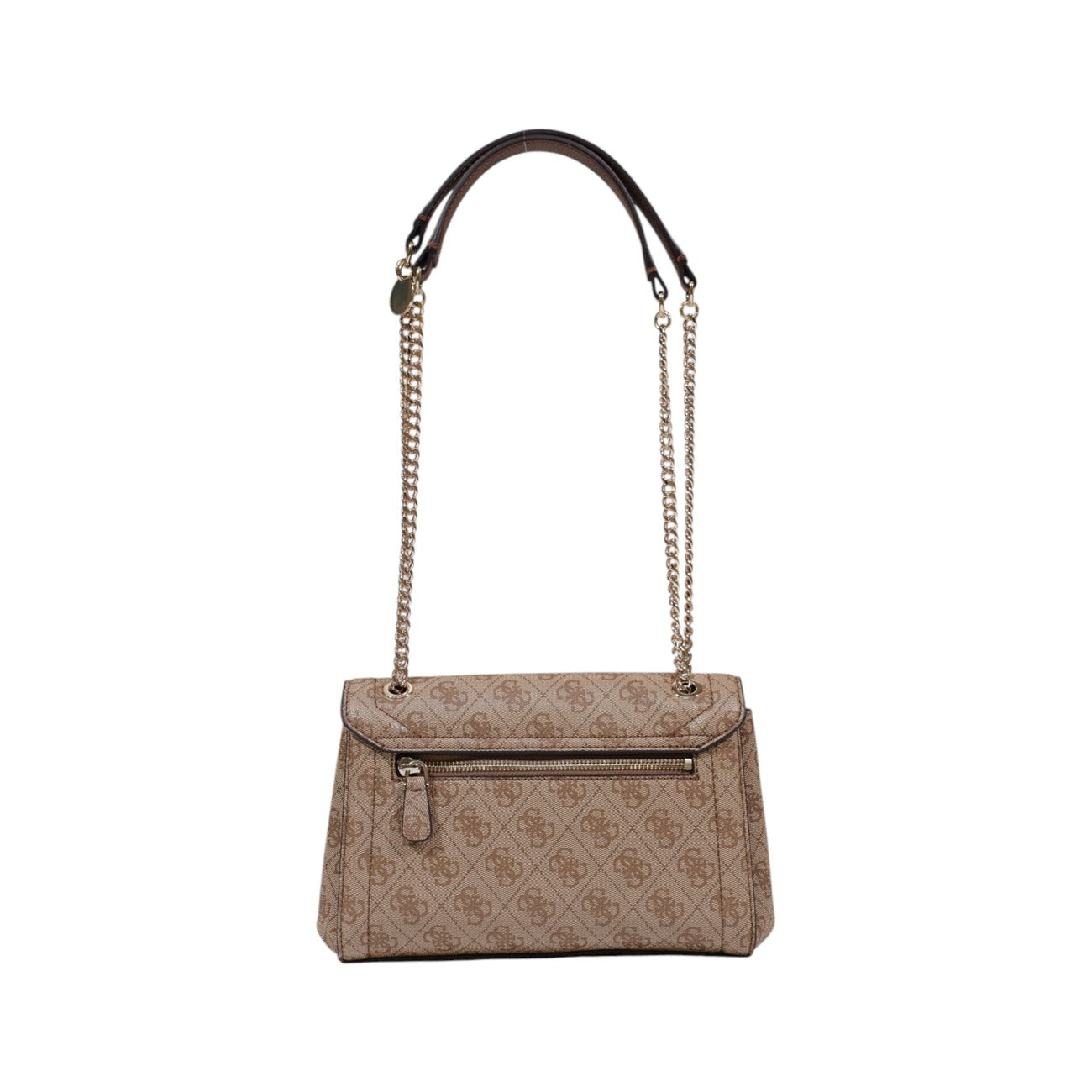 Guess Borsa Donna Marrone in Poliuretano 100% a Mano con Bottoni Automatici Stampa Tasche Interne ed Esterne 16x23x8 cm HWBG96 72210