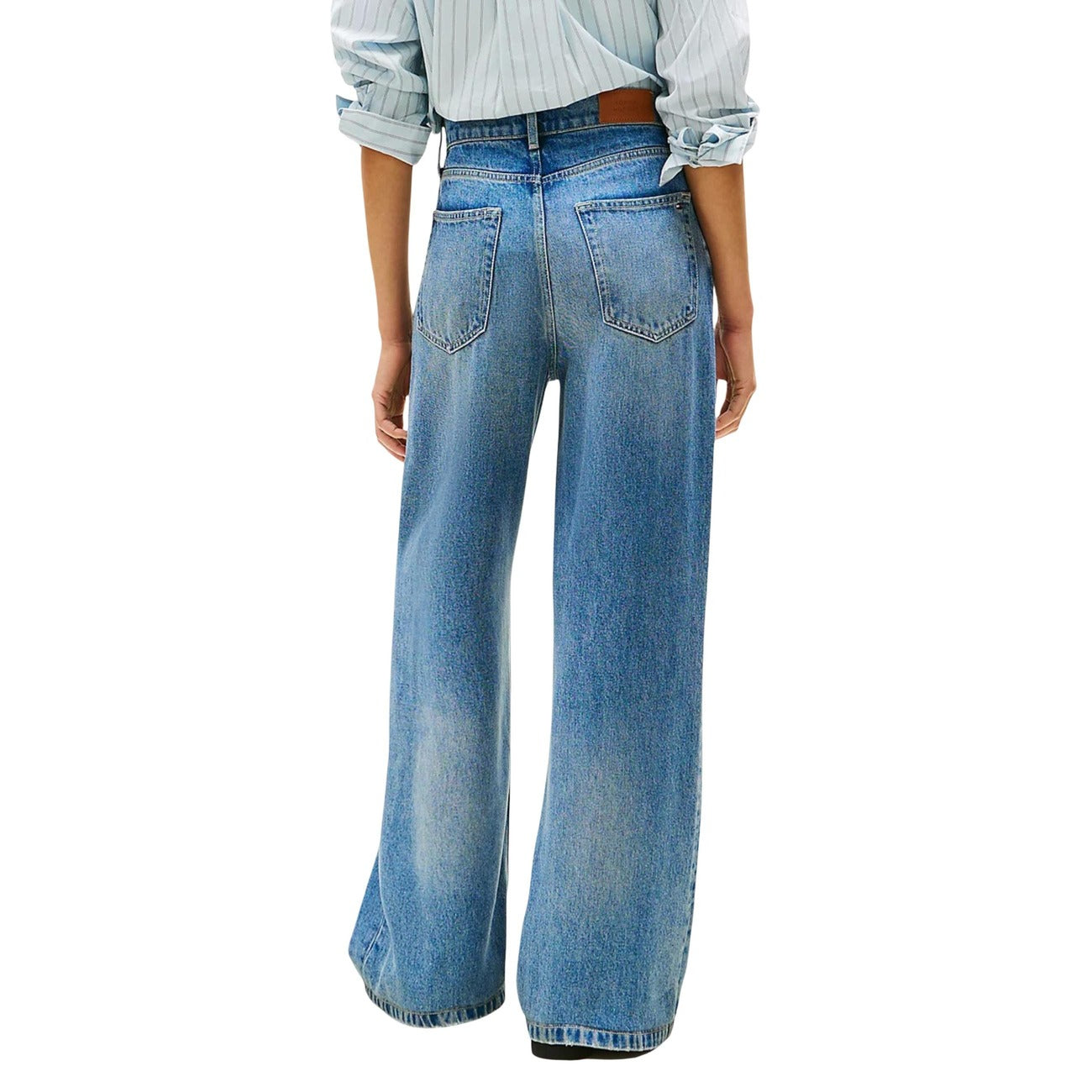 Tommy Hilfiger Jeans Donna Blu Zip Bottone Tasche Anteriori Posteriori Lyocell 100% Autunno Inverno WW0WW46484
