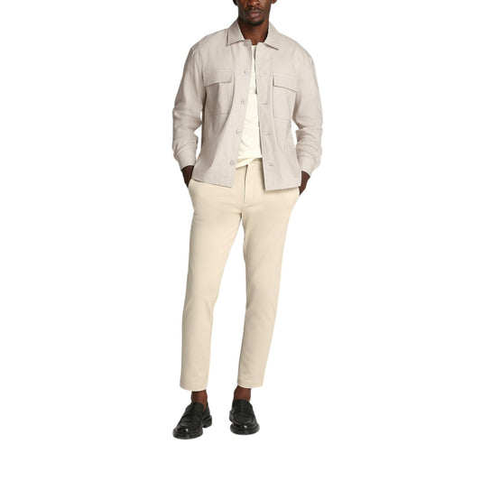 Calvin Klein Camicia Uomo Beige Manica Lunga Bottoni Colletto Classico 51% Lyocell 47% Lino 2% Elastan Primavera/Estate K10K114191