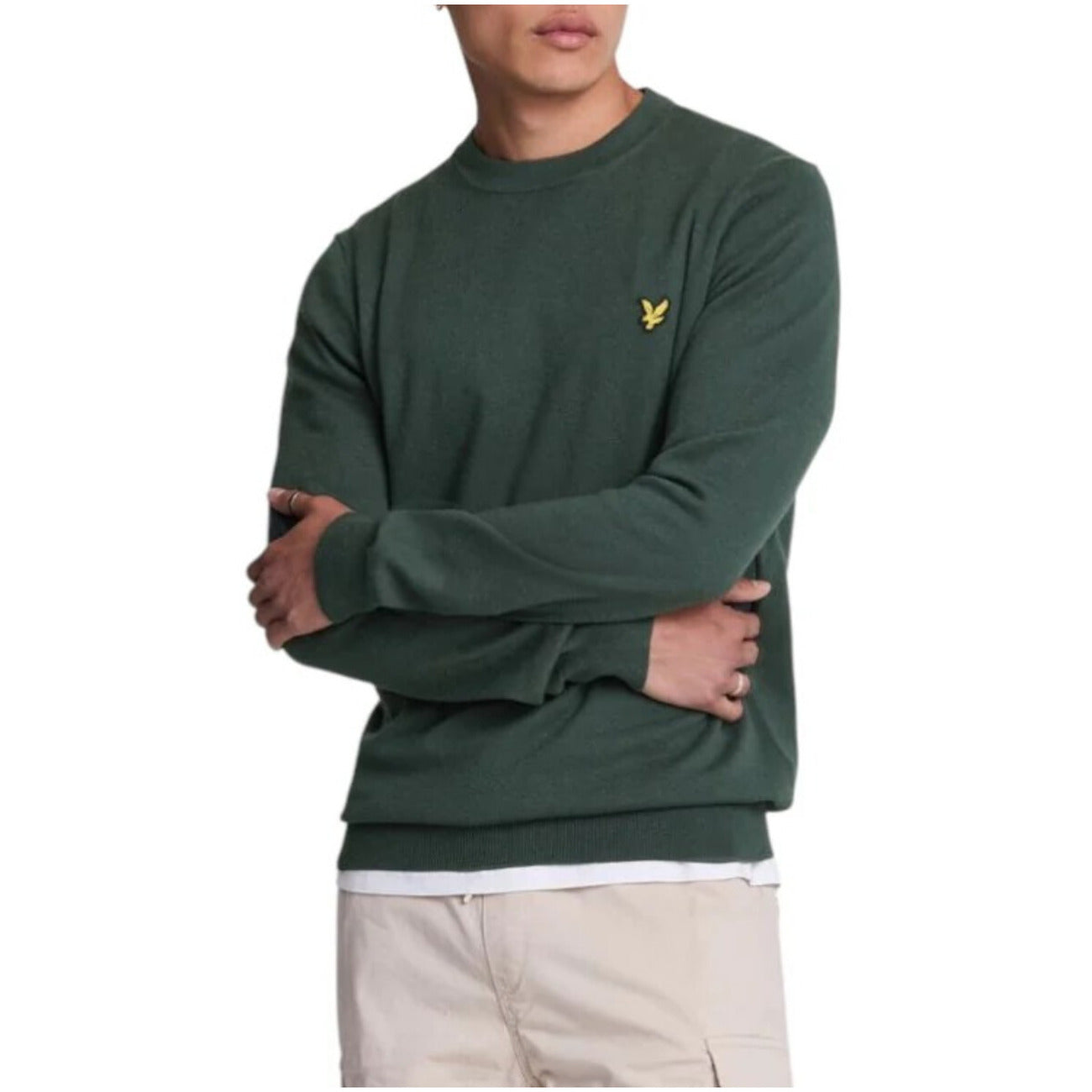Lyle & Scott Maglia Uomo Blu Scollo Tondo Manica Lunga Cotone Lana Merino Autunno Inverno KN2110VC