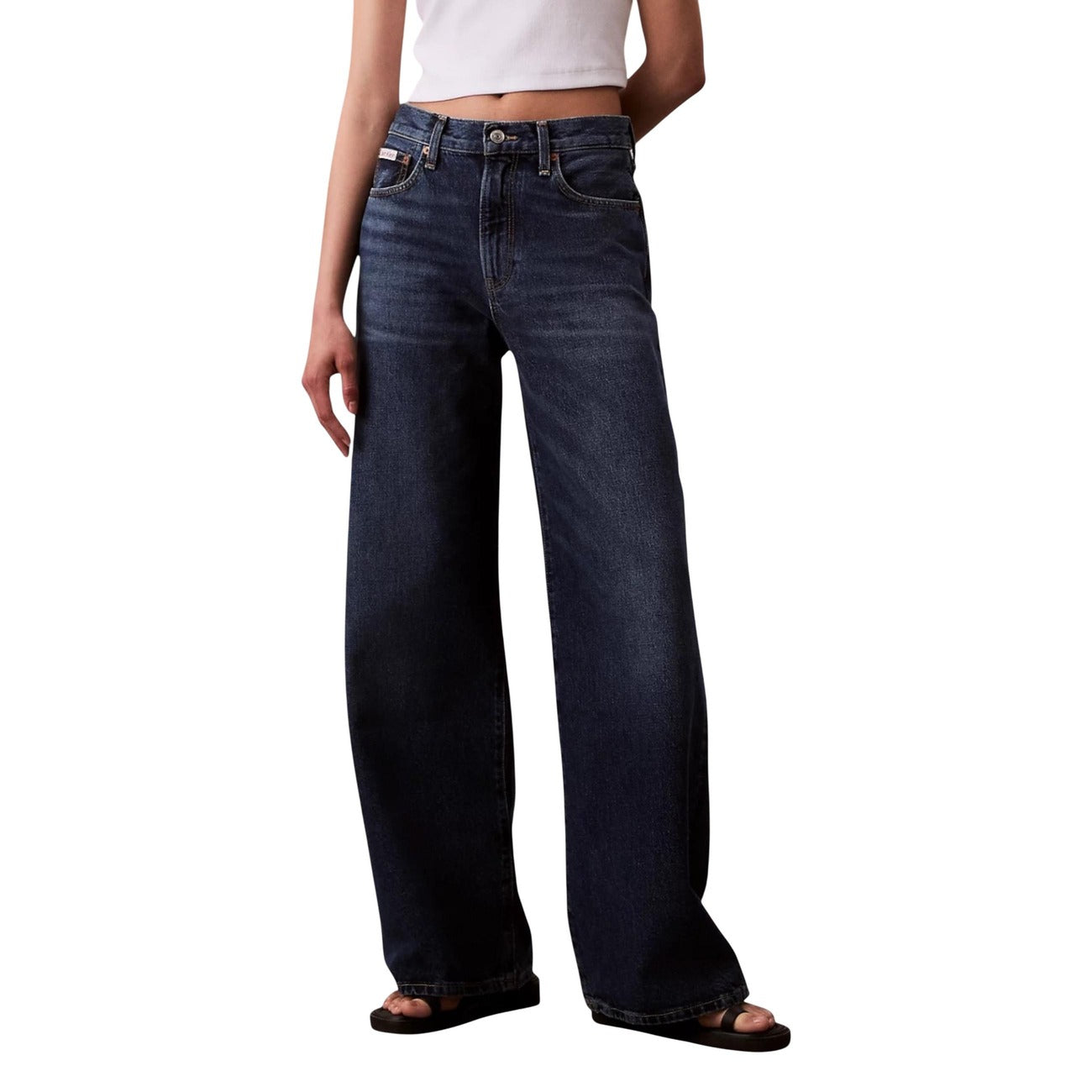 Calvin Klein Jeans Jeans Donna Zip Bottone Tasche Anteriori Posteriori Cotone Organico Autunno Inverno LV147B933G