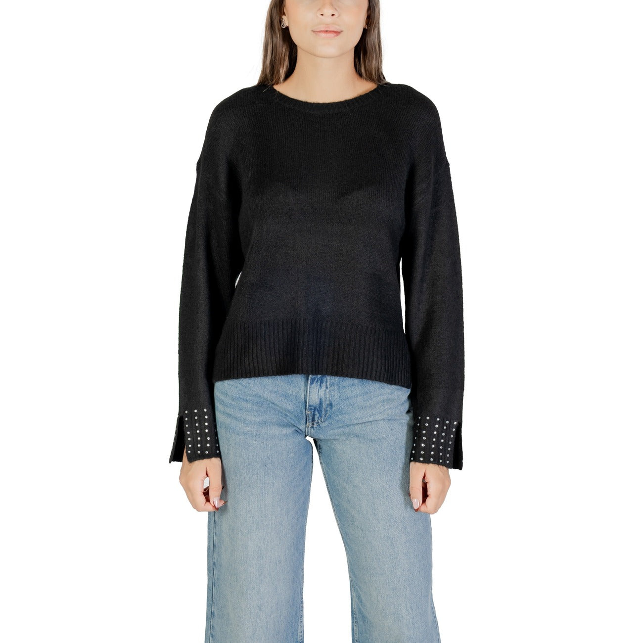 Only Maglioncino Donna Grigio in 65% Acrilico 32% Poliestere 3% Elastan a Manica Lunga con Scollo Tondo 15358428