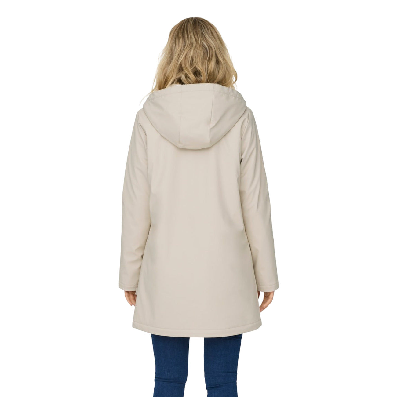 Only Giubbotto Donna Beige Zip Bottoni Automatici Cappuccio Manica Lunga Scollo Alto Tasche Poliestere 100% Autunno Inverno 15206116