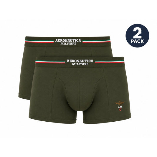 Boxer Intimi Uomo Multipack Aeronautica Militare; Tessuto 95% cotone e 5% elastan con elastico logato in vita. Assortimento colori basici e militari, stile casual underwear comfort. Colore verde 