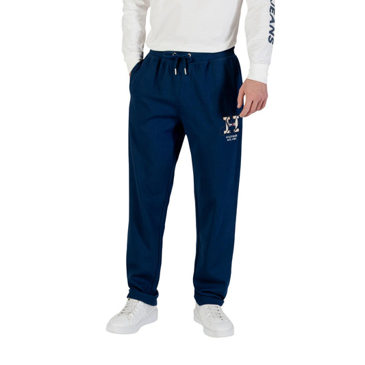 Tommy Hilfiger Pantaloni Sportivi Uomo Blu Tasche Anteriori Cotone 82% Poliestere 18% Autunno Inverno MW0MW39784
