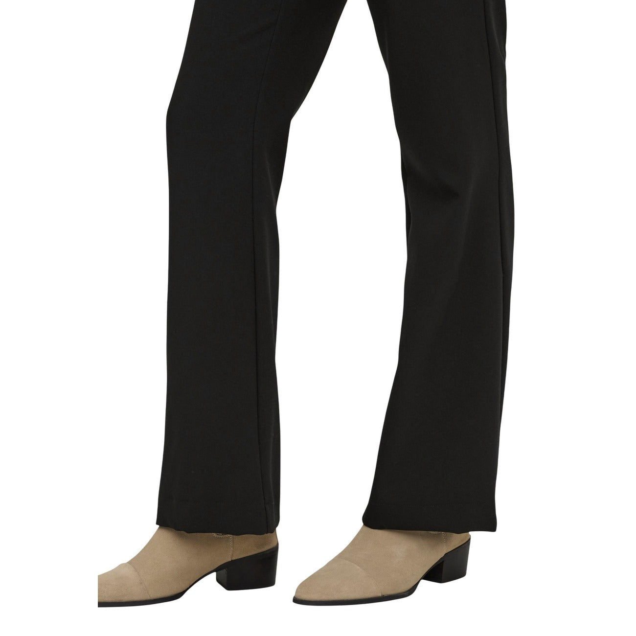 Pantaloni Only donna neri con zip e bottone - vista frontale dettaglio

