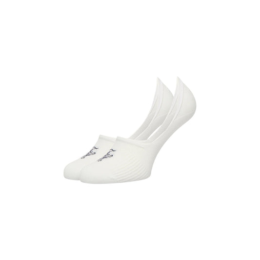 Pack 2 Paia Fantasmini Tommy Hilfiger; Bianco. 61% Cotone, 36% Poliammide, 3% Elastam. Taglio Medium Cut, logo monogramma ricamato, traspirabilità e aderenza superiore. Frontale 