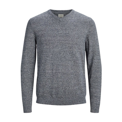 Jack & Jones Maglia Uomo Grigio Scollo a V Manica Lunga Cotone 100% Autunno Inverno 12137194