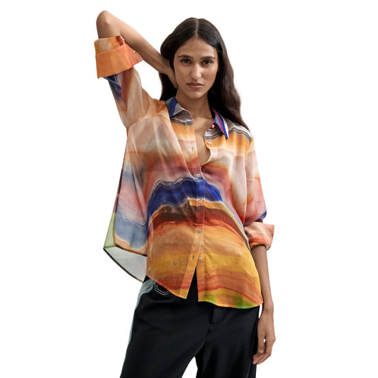 Desigual Blusa stampata manica lunga Donna