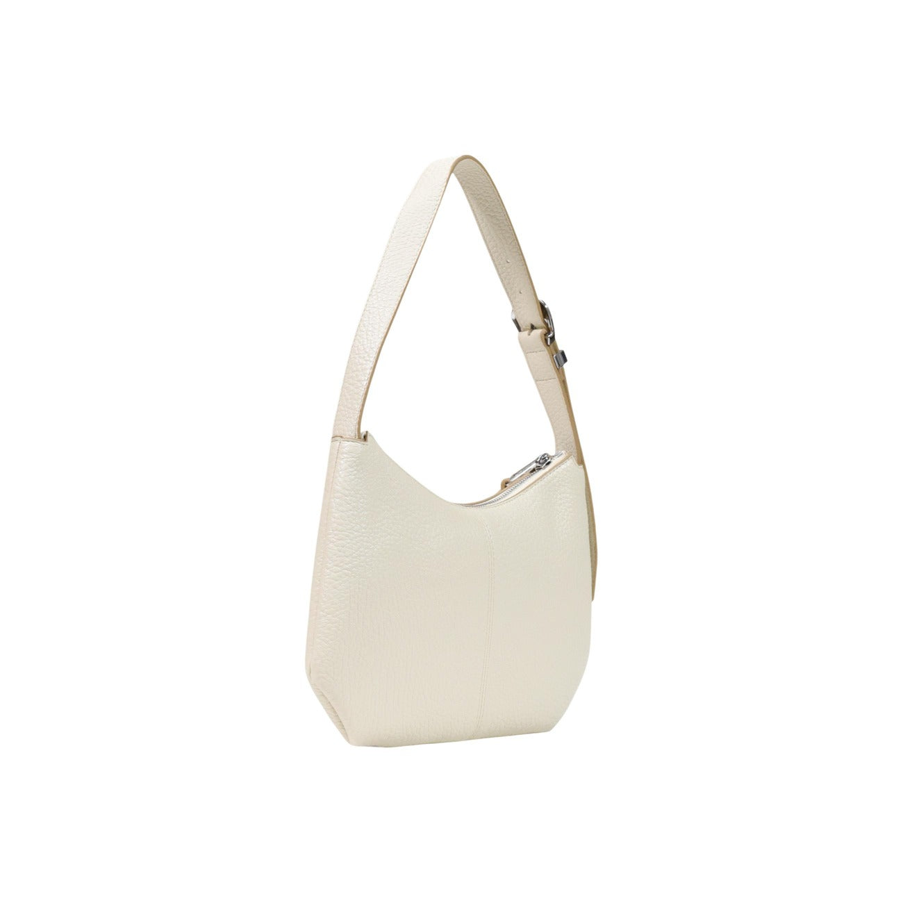 Borsa a spalla avorio Tommy Hilfiger TJW Slouchy City AW0AW18777. Borsa piccola donna color panna in ecopelle morbida con tracolla regolabile, logo in metallo e chiusura zip, borsa casual e chic 4 stagioni.