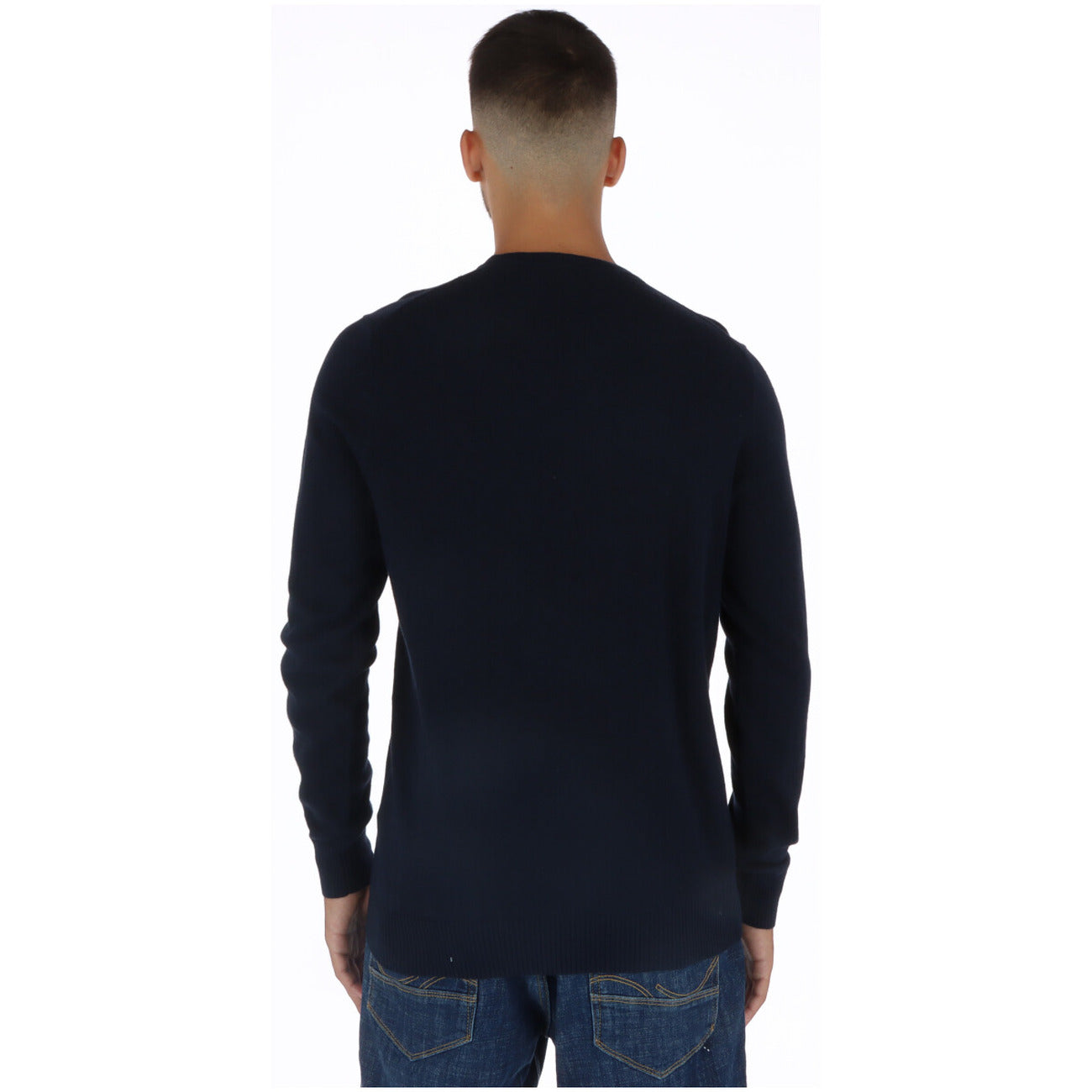 Lyle & Scott Maglia Uomo Blu Scuro Stampa Manica Lunga Cotone Lana Autunno Inverno WH7_22170128_BLUE_SCURO