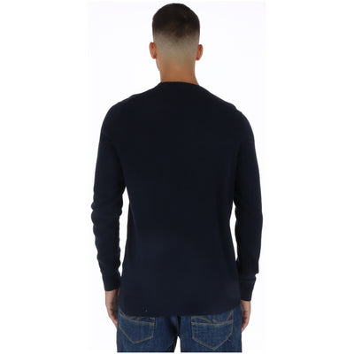 Lyle & Scott Maglia Uomo Blu Scuro Stampa Manica Lunga Cotone Lana Autunno Inverno WH7_22170128_BLUE_SCURO