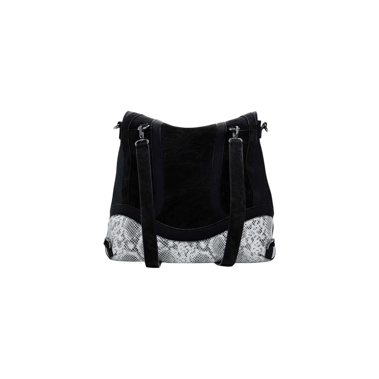 Desigual Borsa Donna Nera in Poliuretano 100% Borsa a Mano con Tracolla e Tasche Interne 25WAKP11