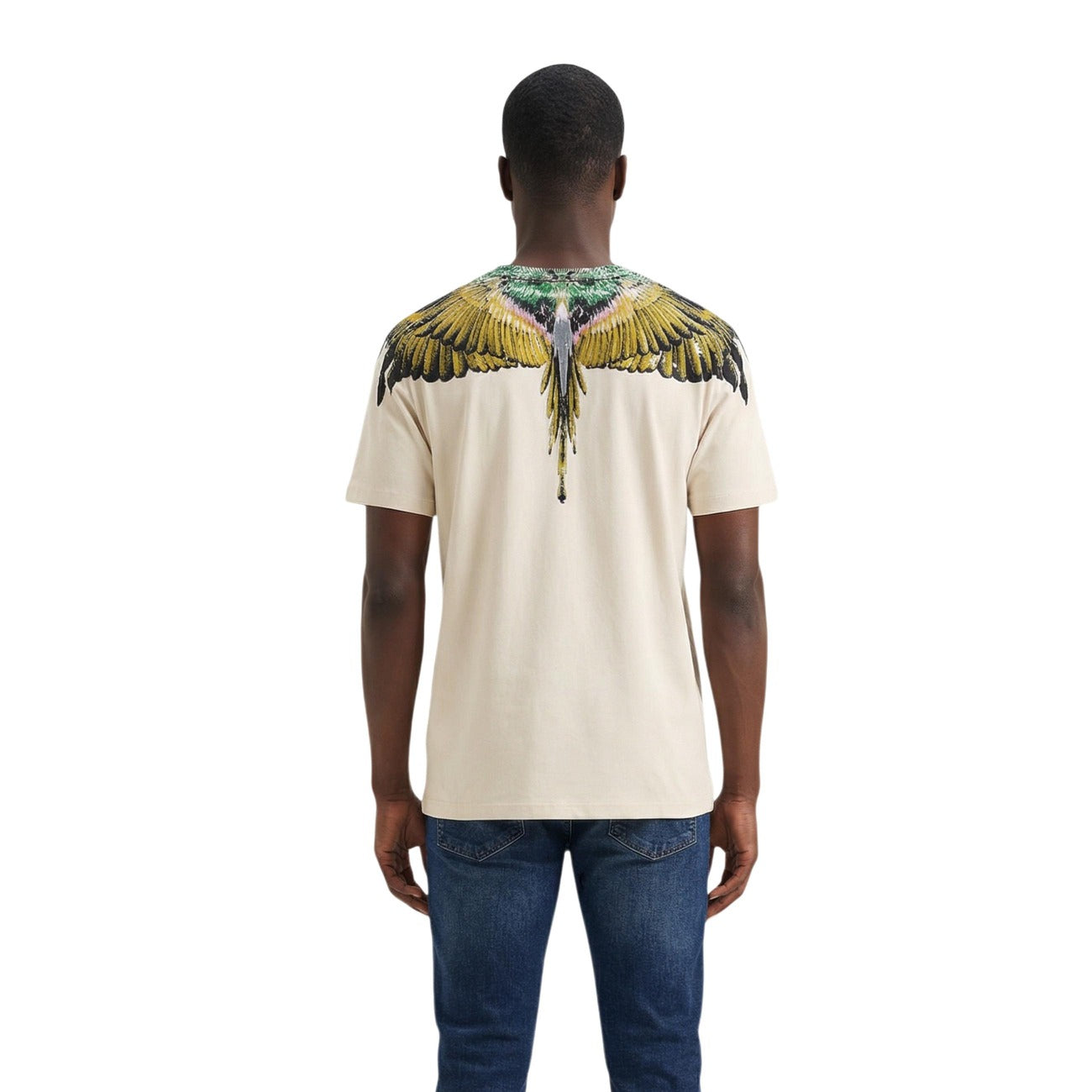 T-shirt County of Milan Wings; 100% Cotone. Grafica ali su spalle e collo, vestibilità regular. Maglia uomo iconica, fresca e confortevole per la PE26. Vista posteriore