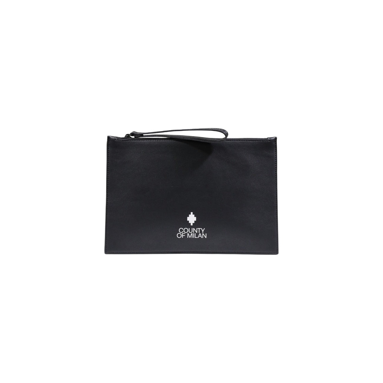 County Of Milan Borsa Uomo Nera a Mano con Cerniera Tasche Interne - Borsa Poliuretano 29.5x19x0.3cm