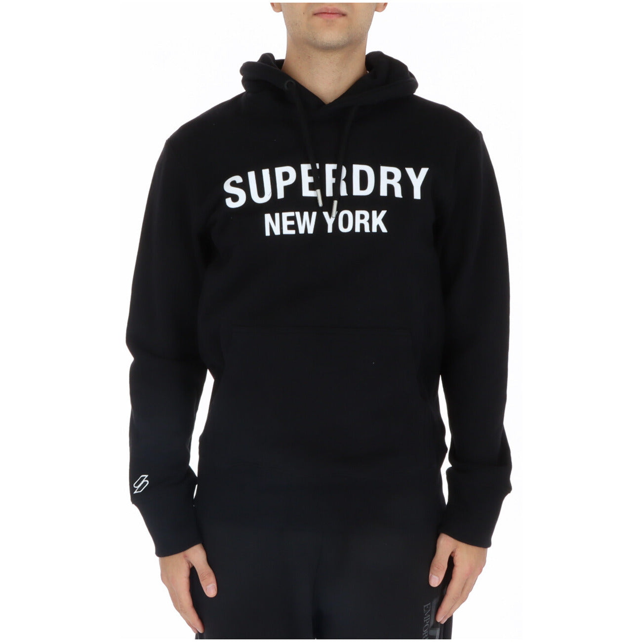 Superdry Felpa con Cappuccio Uomo Nero Stampa Maniche Lunghe Tasche Anteriori Cotone 58% Elastan 3% Poliestere 39% Autunno Inverno M2013087A